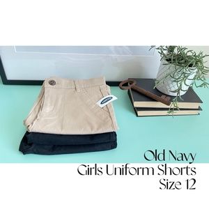 ** BACK 2 SCHOOL ** Girls Uniform Twill Shorts SET of 3 - Old Navy size 12